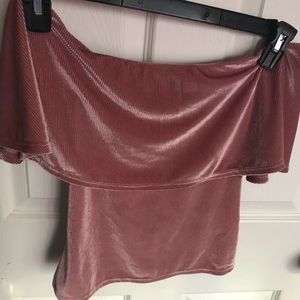 Off the shoulder pink top